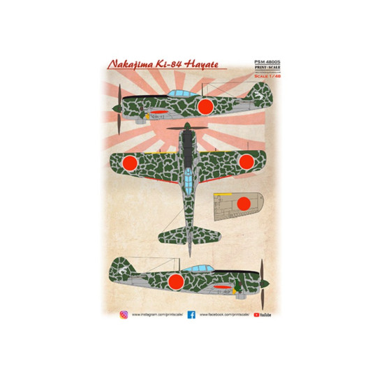 Print Scale Psm48005 1/48 Nakajima Ki-84 Hayate Accessories Kit