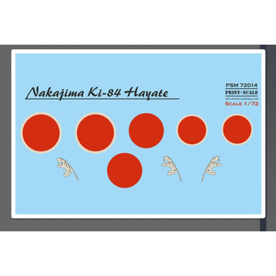 Print Scale Psm72014 1/72 Nakajima Ki-84 Hayate Mask Decal