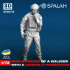 Spalah 28772 1/72 Figure Soldier With Handheld Transceiver 3d Printed Resin Kit
