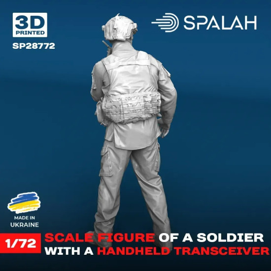 Spalah 28772 1/72 Figure Soldier With Handheld Transceiver 3d Printed Resin Kit