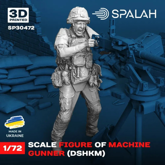 Spalah 30472 1/72 Figure Machine Gunner Dshkm 3d Printed Resin Kit