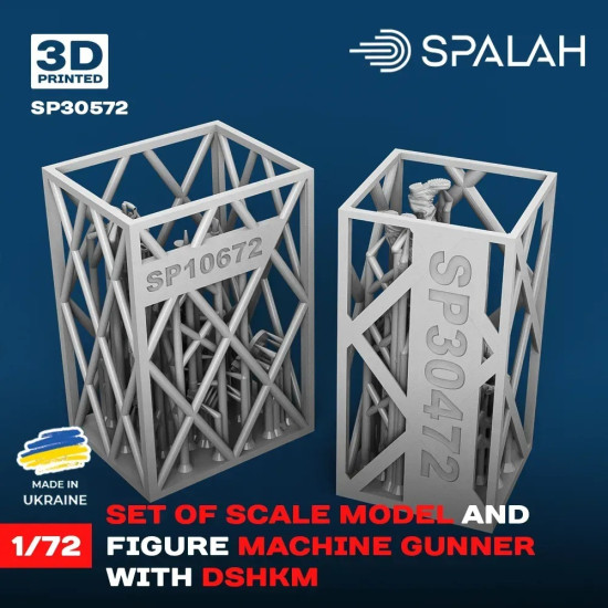 Spalah 30572 1/72 Machine Gunner With Dshkm Machine Gun 3d Printed Resin Kit