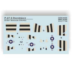 Print Scale Prs144-025 1/144 P-47d Razorback. D-day Invasion Stripes Decal For Aircraft
