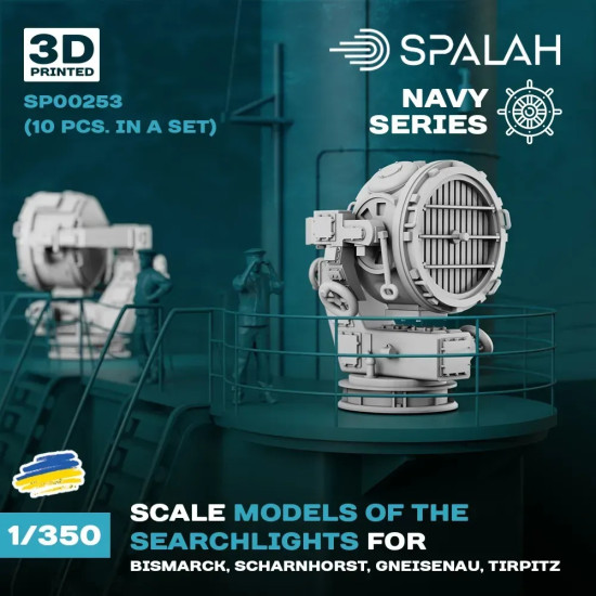 Spalah 00253 1/350 Searchlights For Bismarck, Scharnhorst, Gneisenau, Tirpitz
