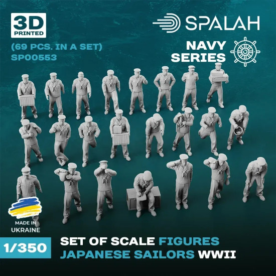 Spalah 00553 1/350 Set Of Figures Japanese Sailors 69 Pcs 3d Printed Resin Kit