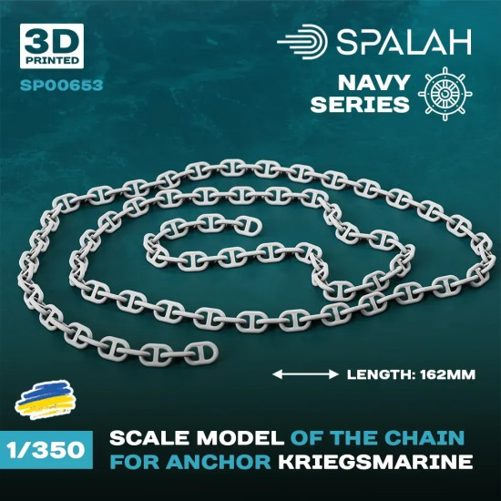 Spalah 00653 1/350 Scale Model Chain For Anchor Kriegsmarine 162 Mm 3d Printed