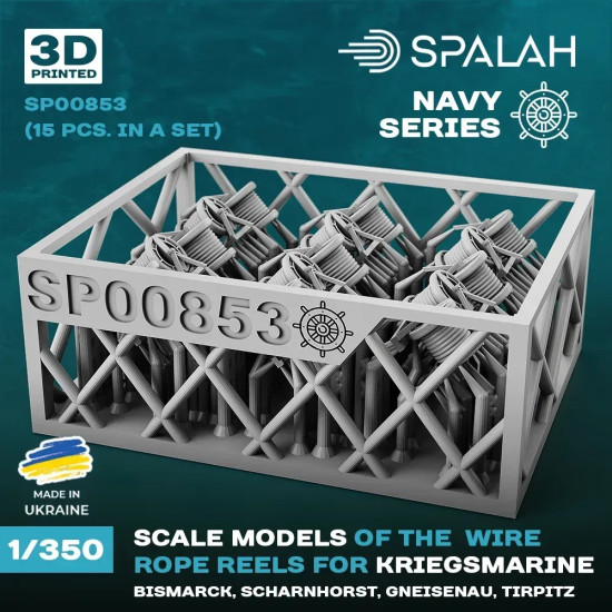 Spalah 00853 1/350 Kriegsmarine Wire Rope Reels For Bismarck Scharnhorst Gneisenau Tirpirtz