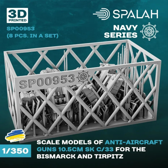 Spalah 00953 1/350 Anti-aircraft Guns 10.5cm Sk C/33 For The Bismarck And Tirpitz 8 Pcs