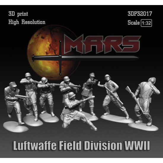 Mars Figures 3dp32017 1/32 Luftwaffe Field Division Wwii 3d Print High Resolution