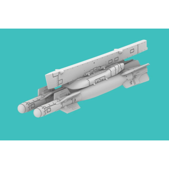 Rise144 Models Rm100 1/144 Auf-2 Twin Bomb Rack With Center Pylon With 2x Gbu-22 For Mirage 2000/Mirage F1