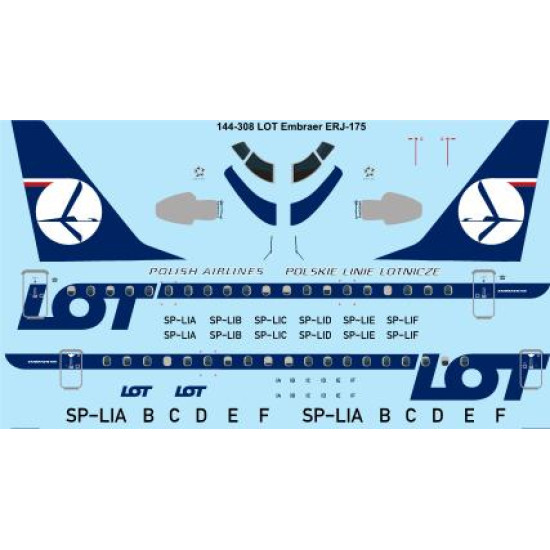 26decals 144-308 1/144 Lot Erj-175 Laser Decal