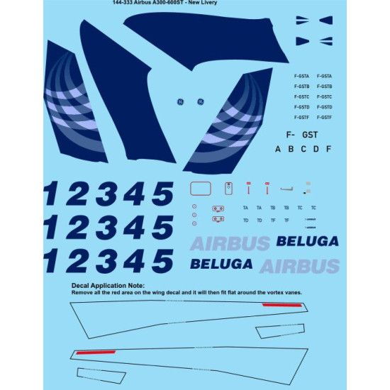 26decals 144-333 1/144 Airbus A300-600st New Livery Laser Decal