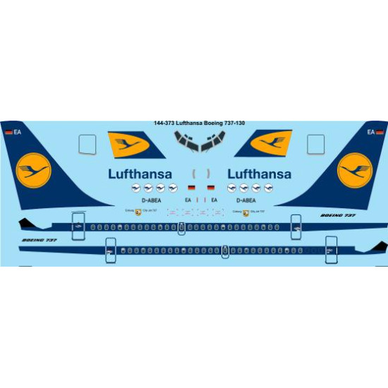 26decals 144-373 1/144 Lufthansa Boeing 737-130 Laser Decal