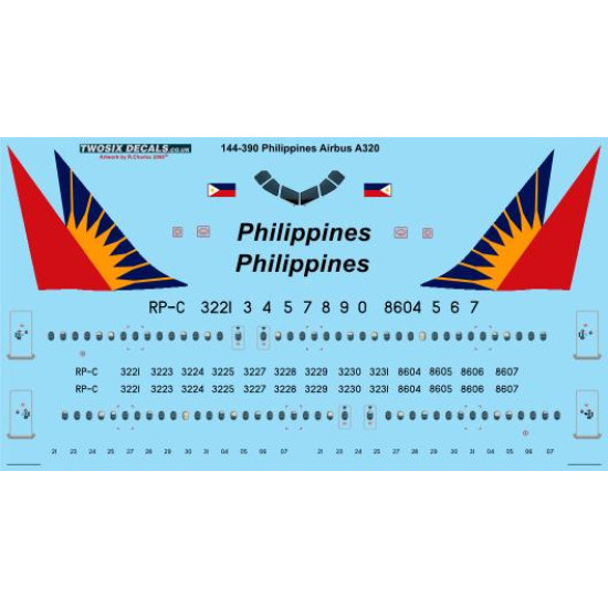 26decals 144-390 1/144 Philippines Airbus A320 Laser Decal