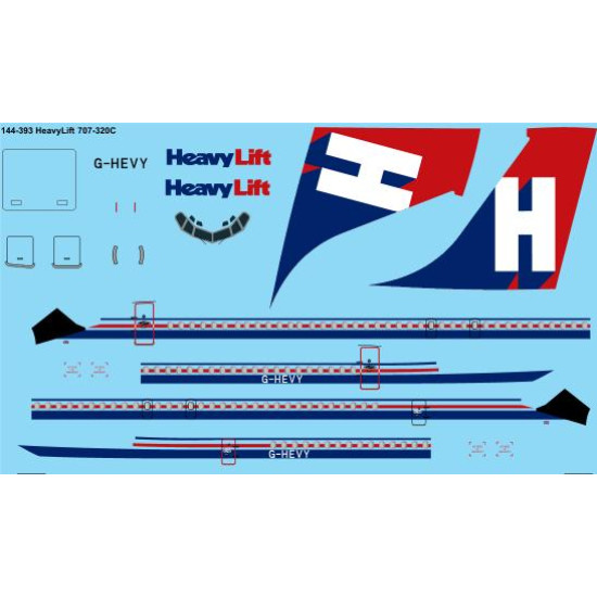 26decals 144-393 1/144 Heavylift Boeing 707-320c Laser Decal