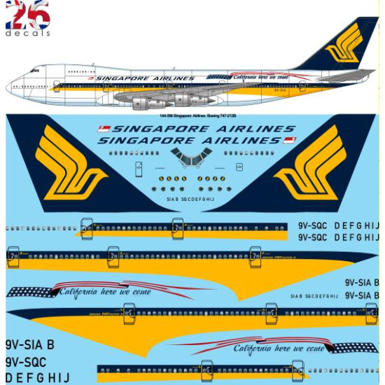 26decals 144-396 1/144 Singapore Delivery Boeing 747-200 Laser Decal