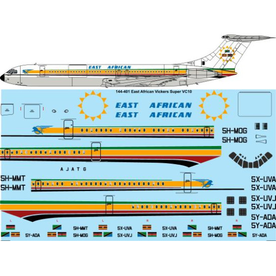 26decals 144-401 1/144 East African Super Vc10 Laser Decal
