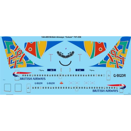 26decals 144-409 1/144 Ba Colum Boeing 737-200 Laser Decal