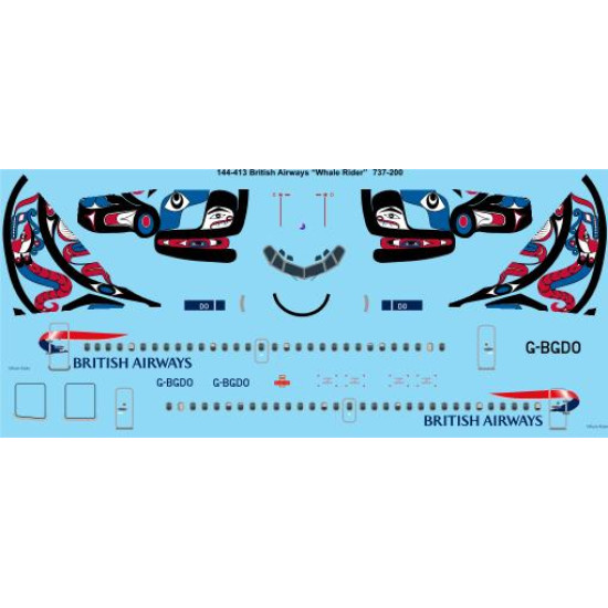 26decals 144-413 1/144 Ba Whale Rider Boeing 737-200 Laser Decal