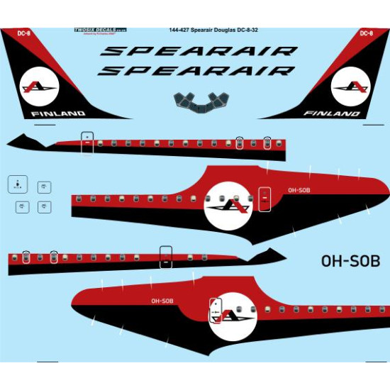 26decals 144-427 1/144 Spearair Dc8-30 Laser Decal