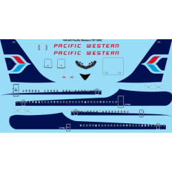 26decals 144-443 1/144 Pacific Western Boeing 707-320c Laser Decal