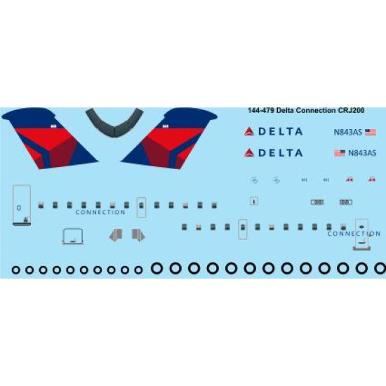 26decals 144-479 1/144 Delta Connection Crj200 Laser Decal