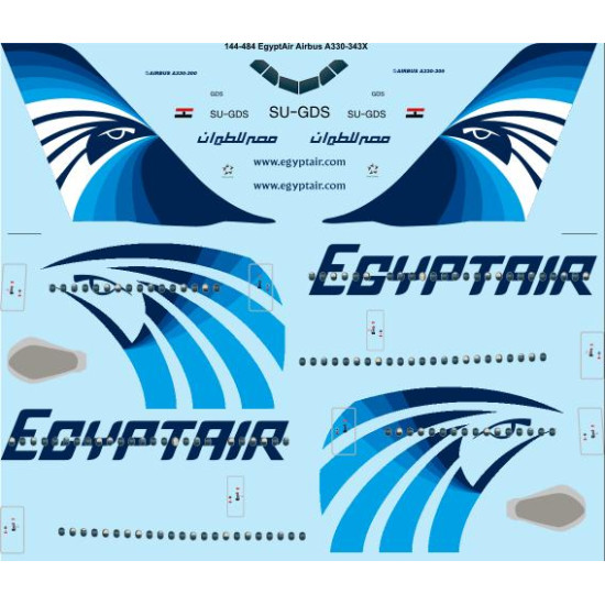 26decals 144-484 1/144 Egyptair Airbus A330-300 Laser Decal