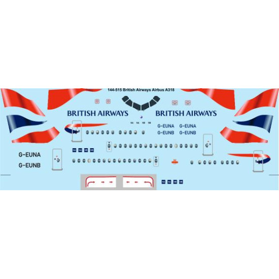 26decals 144-515 1/144 British Airways Airbus A318 Laser Decal