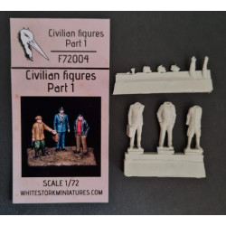 White Stork Miniatures F72004 1/72 Civilian Figures Part 1 Resin, Unpainted, Unassembled Kit