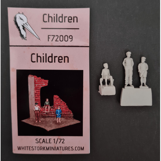 White Stork Miniatures F72009 1/72 Figures Children Resin, Unpainted, Unassembled