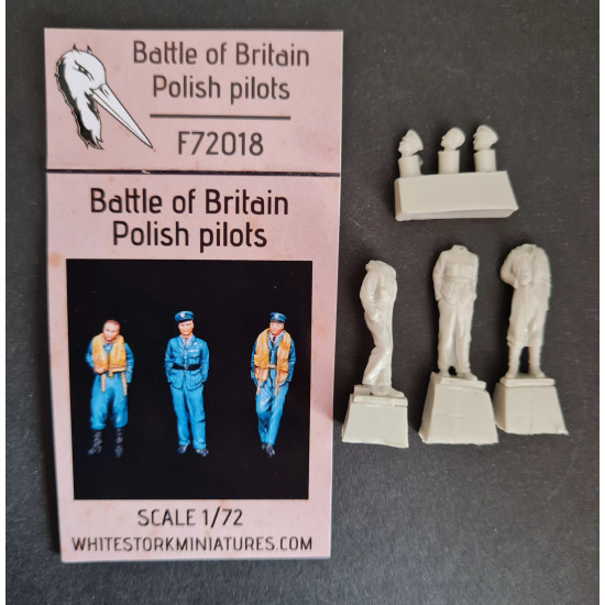 White Stork Miniatures F72018 1/72 Battle Of Britain Polish Pilots Resin Unpainted Unassembled