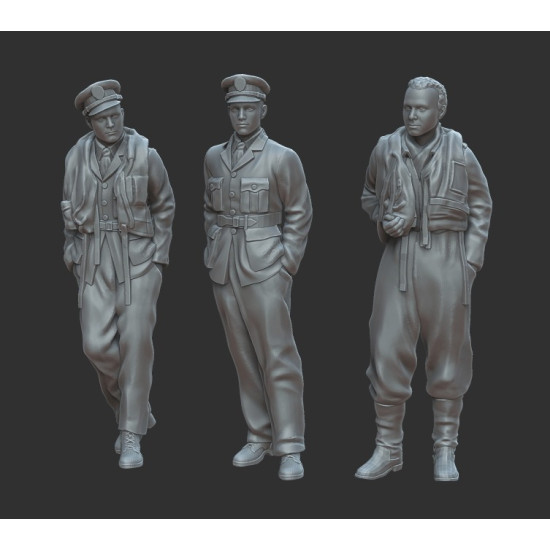 White Stork Miniatures F72018 1/72 Battle Of Britain Polish Pilots Resin Unpainted Unassembled