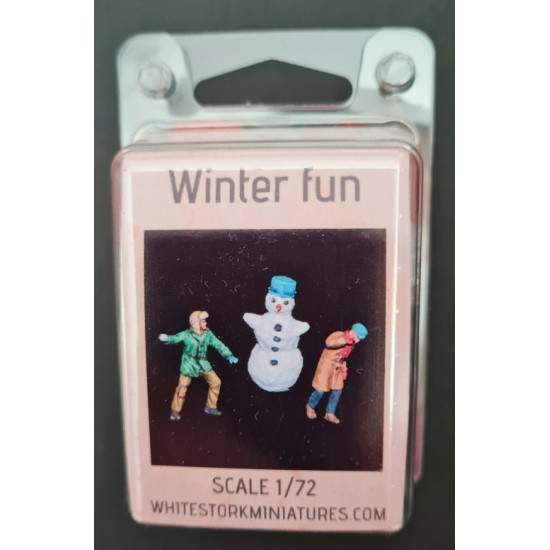 White Stork Miniatures F72019 1/72 Winter Fun Figures Civilians Resin Unpainted Unassembled