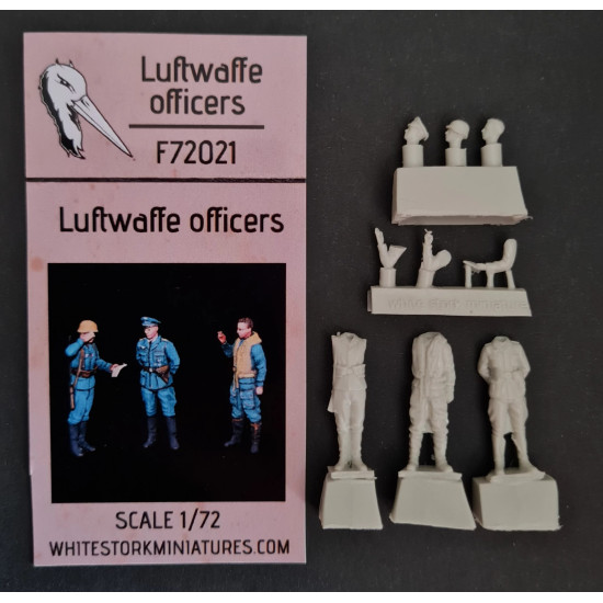 White Stork Miniatures F72021 1/72 Luftwaffe Officers Resin Unpainted Unassembled