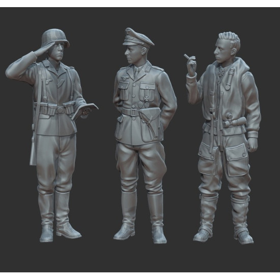 White Stork Miniatures F72021 1/72 Luftwaffe Officers Resin Unpainted Unassembled