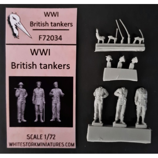 White Stork Miniatures F72034 1/72 Wwi British Tankers Resin Unassembled Unpainted