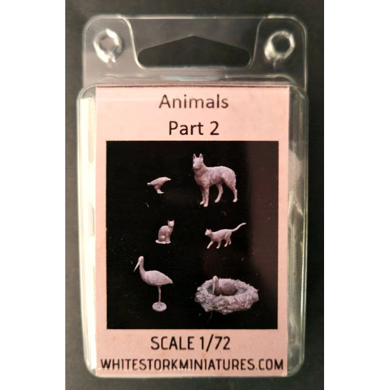 White Stork Miniatures F72035 1/72 Animals 6 Figures Resin Unassembled Unpainted