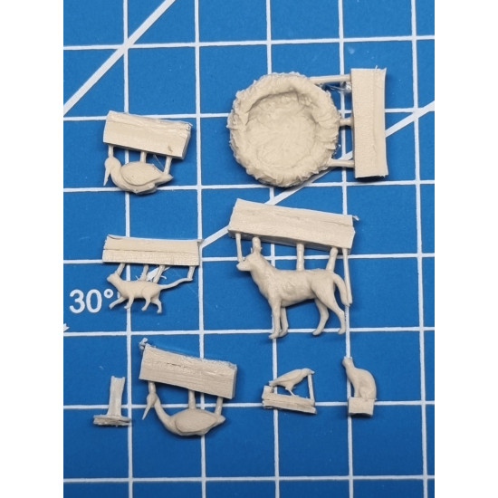 White Stork Miniatures F72035 1/72 Animals 6 Figures Resin Unassembled Unpainted