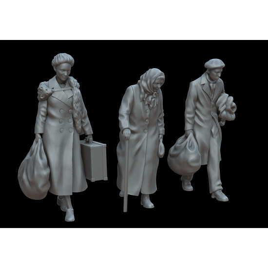 White Stork Miniatures F72036 1/72 Civilian Figures Resin Unassembled Unpainted