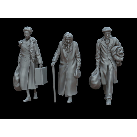White Stork Miniatures F72036 1/72 Civilian Figures Resin Unassembled Unpainted