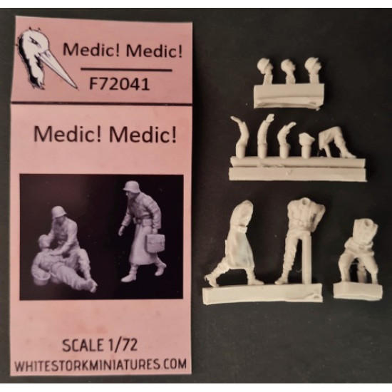 White Stork Miniatures F72041 1/72 Ww2 German Soldiers Medic Medic Resin Unassembled Unpainted