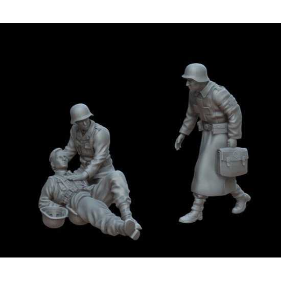 White Stork Miniatures F72041 1/72 Ww2 German Soldiers Medic Medic Resin Unassembled Unpainted