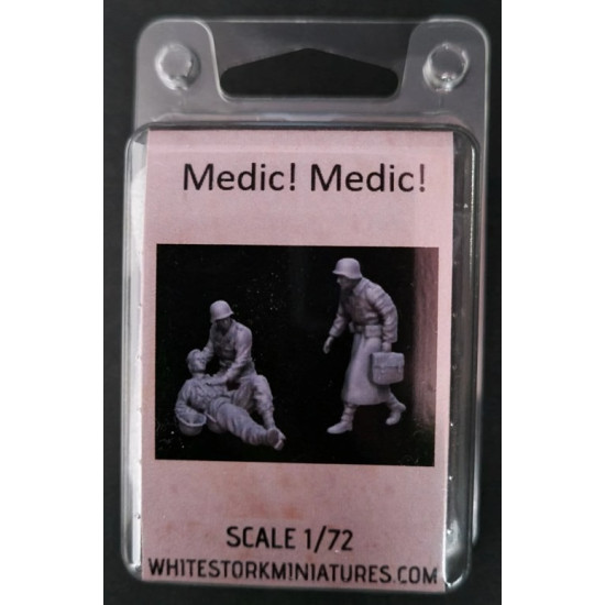 White Stork Miniatures F72041 1/72 Ww2 German Soldiers Medic Medic Resin Unassembled Unpainted