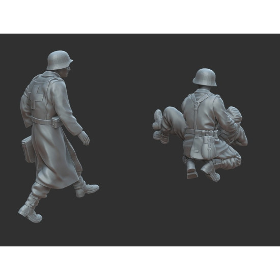 White Stork Miniatures F72041 1/72 Ww2 German Soldiers Medic Medic Resin Unassembled Unpainted