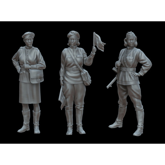 White Stork Miniatures F72042 1/72 Ww2 Female Auxiiliary Service Resin Unassembled Unpainted