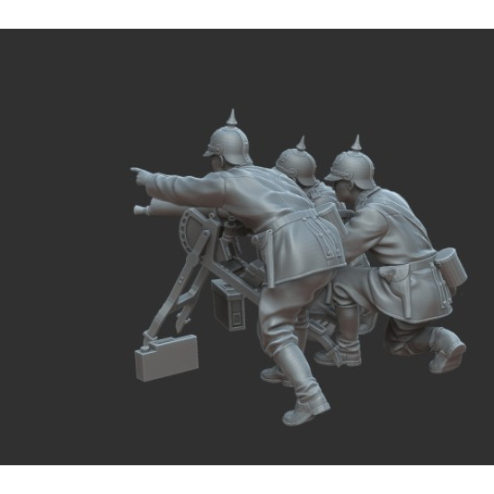 White Stork Miniatures F72045 1/72 Wwi German Team Mg08/15 Resin Unassembled Unpainted