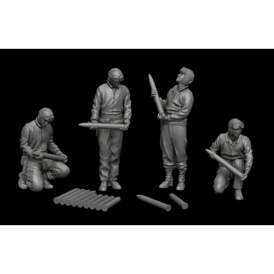 White Stork Miniatures F72051 1/72 Ww2 Us Ammo-loading Tank Crew Resin Unassembled Unpainted