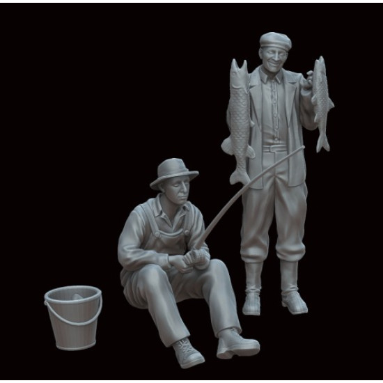 White Stork Miniatures F72054 1/72 Fishermen Resin Unassembled Unpainted Kit