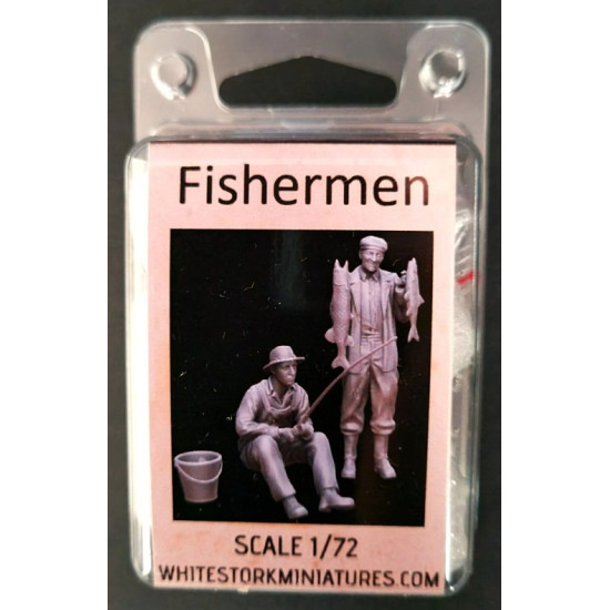 White Stork Miniatures F72054 1/72 Fishermen Resin Unassembled Unpainted Kit