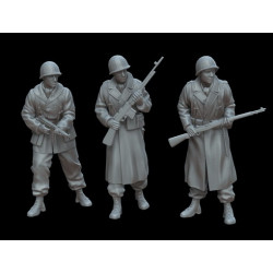 White Stork Miniatures F72063 1/72 Us Soldiers Winter 1944/45 Resin Unassembled Unpainted Kit